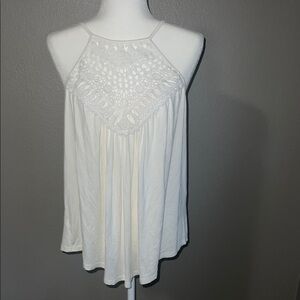Women's White Lace Halter Top